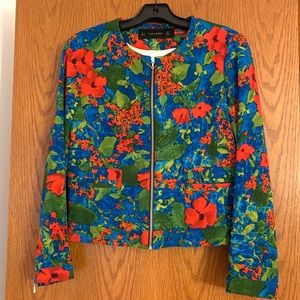 Zara Basic-Floral Zip Blazer